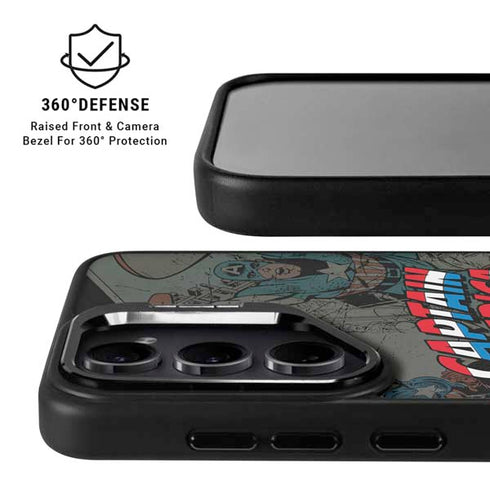 Marvel Classic Comics Captain America Vintage Galaxy S25 Kickstand Case